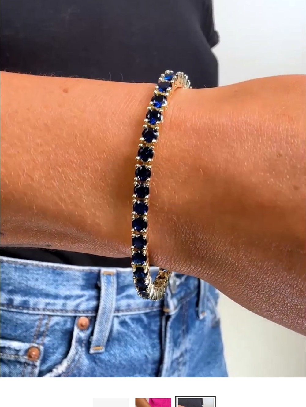Melinda Maria Lavender Jewelry Pouch with Blue and Gold Bracelet - Picture 4 of 7